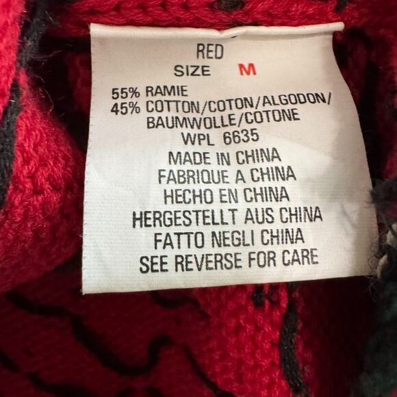 VTG Woolrich Sweater Womens M Red Button Front Autumn Teacher Fall Pumpkin - Picture 14 of 14